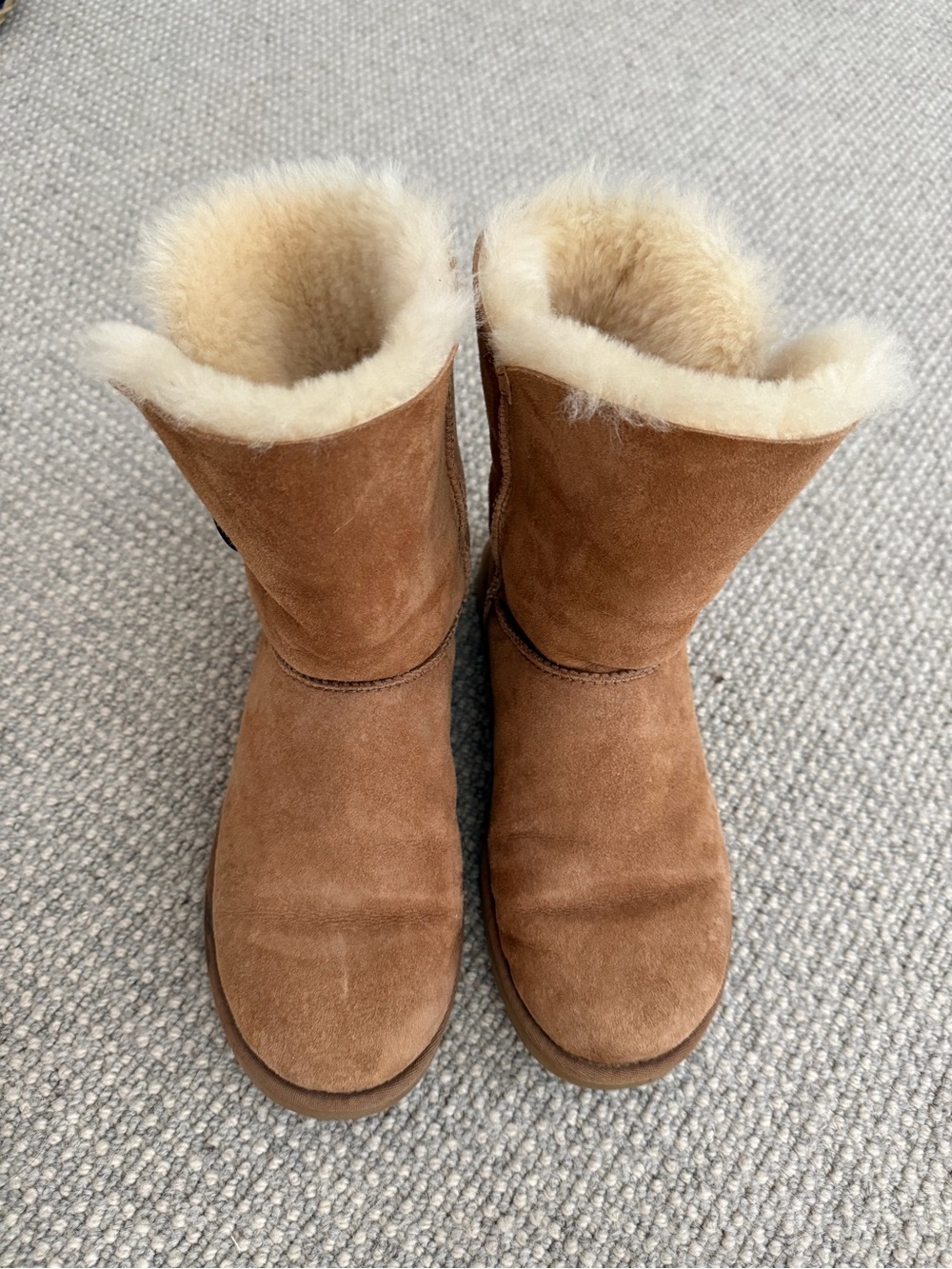 UGG Classic Short Suede Shearling Boots - Brown